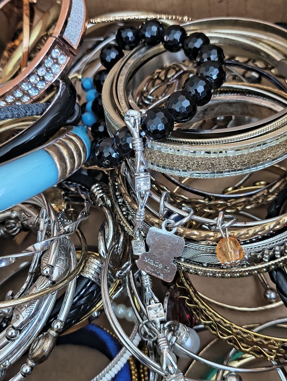 60 Bangle Bracelets For $30! Mixed Variety. All Wearable. Lot #3
